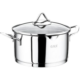 Resim Oms 2039 Silindir Ağızdan Dökme Süzgülü Derin Çelik Tencere 24x14 Cm 