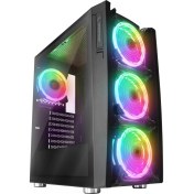 Resim Rampage Hacker 650W 80+ Bronze Siyah 4*rgb Auto Fan Atx Mid-T Gaming Oyuncu Kasası 
