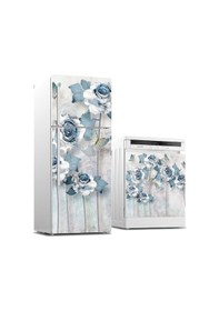Resim Buzdolabı Ve Bulaşık Makinası Beyaz Eşya Sticker Kaplama Gül Kurusu 