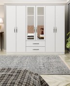 Resim Metalia Lüx 6 Kapı 2 Çekmeceli Aynalı Gardrop 