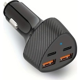 Resim Cordial Siyah 50w Pd Qc 4 Portlu Usb C Araç Şarj Cihazı İphone İpad Galaxy S24 S23 S22 Uyumlu 