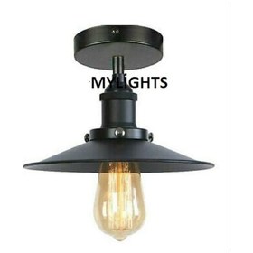 Resim Mylights Retro Mat Siyah Rustik Vintage Tavan Avize Tavan Ar 