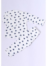 Resim Hçm Bebek Pamuk Pijama Takımı Tenkli Baskılı Bisiklet Yaka A2 Lacivert 
