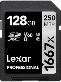 Resim Orqinel Lexar Professional 1667x SD Kart 128 GB, SDXC UHS-II Bellek Kartı, 250 MB/s'ye kadar Okuma, 120 MB/s 