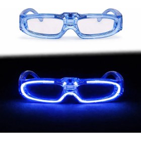 Resim Evimdeyokyok Mavi LED Işıklı Parti Gözlüğü 3 Modlu – Glow & Gece Eğlence Gözlüğü 