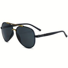 Resim Erkek Klasik Büyük Çerçeve Kedi Gözü Moda Gözlükleri - Şık Dekoratif Büyük Kollar, Siyah ve Sarı Detaylar, Dayanıklı Plastik Lensler, Günlük ve Resmi Giyim için, Günlük Gözlükler, Modern Gözlükler, Kaliteli Gözlükler 