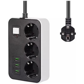 Resim 3 Usb Li 3 Lü 1.8 M Akım Korumalı Priz 