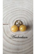 Resim AMBERKAN Damla Kehribar Gümüş Küpe – Antik – Altın Kaplama – 5,4 G 15 Mm 