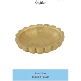 Resim Dekoratif Kase Takı Kutusu Yüzük Kolye Kutusu Mum Tabağı Takı Organizer Çiçek Model - Altın 