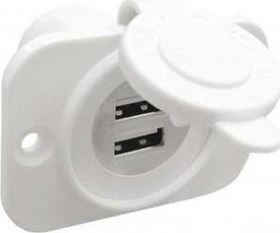 Resim Çiftli USB soket 12/24V 5V USB Çıkış Beyaz Marintek