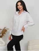 Resim Barchyn Style Okul Ve Ofis İçin Pamuklu Büyük Beden Beyaz Gömlek. 357703635 Beyaz 