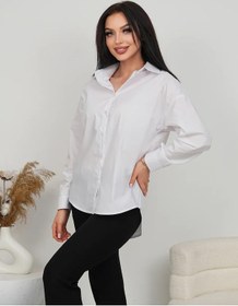 Resim Barchyn Style Okul Ve Ofis İçin Pamuklu Büyük Beden Beyaz Gömlek. 357703635 Beyaz 