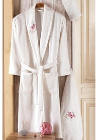 Resim Güvenal Pamuxu 8 Parça Bornoz Seti Bornoz Takımı Çeyiz Seti 3 Kahverengi 