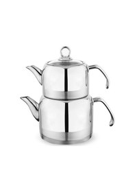 Resim Schafer Ada Metal Çaydanlık Takımı 4 Parça Inox 