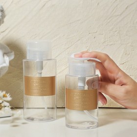 Resim 1 adet Tırnak Cilası Sökücü Pompa Dağıtıcı, Yüksek Şeffaflık Plastik Kapaklı Şişe, Formaldehitsiz, Tırnak Temizliği ve Makyaj Çıkarma için Taşınabilir Manikür Aracı 