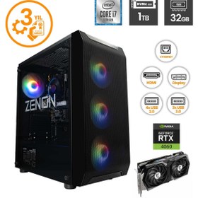 Resim ZENON RAKS TR106 i7-12700F 32GB 1TBSSD RTX4060-8GB FreeDOS Gaming Masaüstü Bilgisayar 