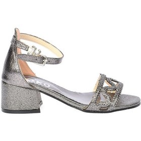 Resim Kiko Kids 763 Çatlak Günlük Kız Çocuk 3 CM Topuklu Sandalet Ayakkabı Platin 001 