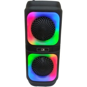 Resim LEERFEI BT-2413 Taşınabilir Bluetooth Hoparlör 4x2 İnç Rgb Işıklı Speaker 