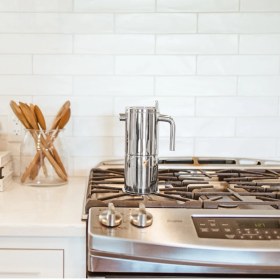 Resim Grosche Milano Stella Aroma Çelik Moka Pot Gümüş 4 Cup 