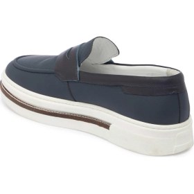 Resim Tergan Lacivert Hakiki Deri Erkek Loafer - E24I1AY56706-A38 