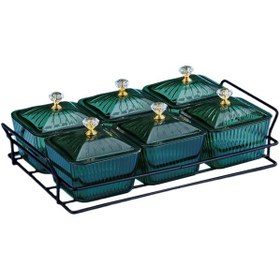 Resim Suntek Nordic Caddy Servis Tabağı Tatlı Bölme 6-kase-yeşil 