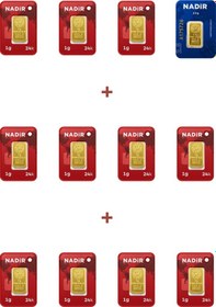 Resim Nadir Gold 24 Ayar 13,5 Gram Külçe Altın 1 Adet 2,5 Gram Külçe Altın + 11 Adet 1 Gram Külçe Altın 