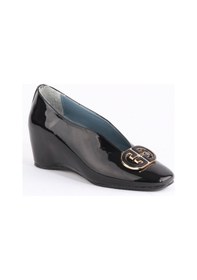 Resim Paris Siyah Aksesuarlı Dolgu Topuk Ayakkabı-siyah Siyah 