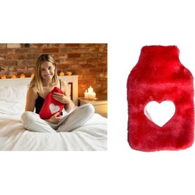 Resim Sıa Sıcak Su Torbası Peluş Kalpli Termofor Pembe 26 x 17 x 2 CM 1 L 