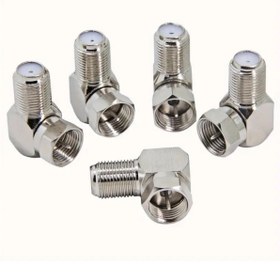 Resim Derwell F Konnektör L Fiş 90 Derece Çevirici Anten Kablosu Için F Connektör Rg6 Rg5 ( 5 Adet ) 
