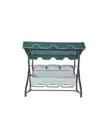 Resim Salvia 3 Kişilik Bahçe Balkon Teras Salıncağı - Yeşil Çizgili Yeşil 