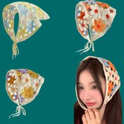 Resim Bahar ve Yaz Hafif Bohemiyen Seyahat Çiftçi Tarzı Başlık, Çiçekli Crochet Delikli Başlık, Kızlar ve Bayanlar için Uygun Aksesuar Başlık 