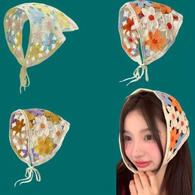 Resim Bahar ve Yaz Hafif Bohemiyen Seyahat Çiftçi Tarzı Başlık, Çiçekli Crochet Delikli Başlık, Kızlar ve Bayanlar için Uygun Aksesuar Başlık 