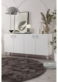 Resim 8199-1dd Kb150 Konsol, Tv Ünitesi Beyaz -gümüş Beyaz-gümüş 