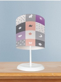 Resim Mekta Home Bebek Ve Çocuk Odası Renkli Soft Ve Karışık Figür Desenli Abajur 