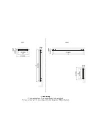 Resim 1200x390mm Ramsey Paslanmaz Çelik Fırça Mat İnox Havlupan 