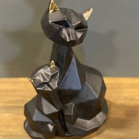 Resim Casa Dora Dekoratif Yavrulu Kedi Biblo - Siyah - 17x10x26 cm 