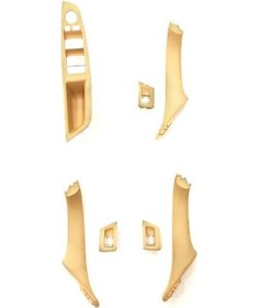 Resim Bmw F10 İçin Uyumlu İç Kapı Kolçak Kaplama Krem 