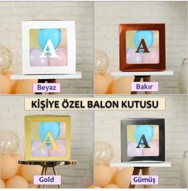 Resim Kişiye Özel Şeffaf Harfli Balon Kutusu Parti Kutlama Organizasyon 