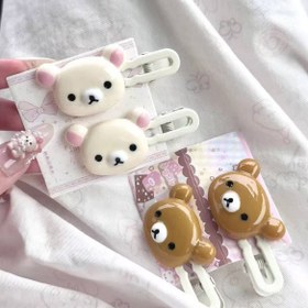 Resim Sevimli Ayı Saç Tokaları Seti, Preppy Saç Aksesuarları Plastik Saç Tokaları, Sevimli Tarz Hayvan Saç Tokaları Kızlık Kalp ve Ördek Burun Tasarımı ile, Küçük Kızlar için Mükemmel 
