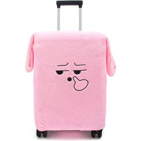 Resim Pabtex Ayıcı Şaşkın Yüz Desenli Bavul-valiz Koruyucu Kılıf Kabin Boy Pembe 