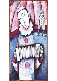 Resim hüzünlü sirk 10 cm x 20 cm mini retro ahşap poster 