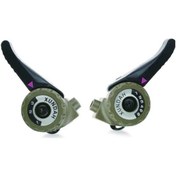 Resim Bisiklet İtmeli Vites Kolu 3 x 7/6 Sağ Sol Set Siyah - Yeşil 