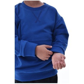 Resim Erkek Çocuk Lacivert Sweatshirt %100 Pamuk 12 Ay 5 Yaş Rahat Kalıp Basic Günlük Üst Lacivert 