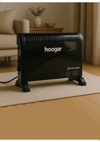 Resim Hoogar German Ch-2000 Black Homojen Teknoloji Yeni Nesil Fanlı Konvektör Isıtıcı Düşük Tüketim 