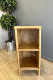 Resim Okman Hawaii 2 Katlı Çok Amaçlı Fiskos Raf Rattan - El Yapımı - Özel Tasarım 35×38×85 cm 