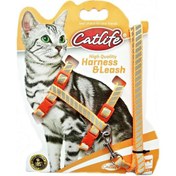 Resim Catlife Gece Parlayan Gezdirme Kedi Göğüs Tasması Seti Turuncu 110 CM 