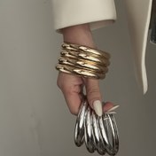 Resim 4 Parça Kadınlar İçin Parlak Yığınabilir Bileklik Seti, Moda Kolye Takım 