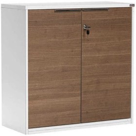 Resim Adore Mobilya New York 2 Raflı Kilitli Kapaklı Kitaplık Parlak Lake Beyaz 76x76x34 cm (GxYxD) 