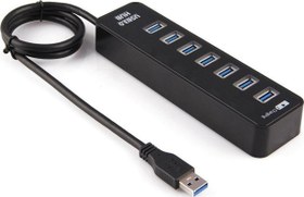 Resim 7 Port Usb 3.0 Hub 1 Metre Kablolu Çoklayıcı Çoğaltıcı Switch Splitter Siyah 