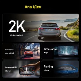 Resim Conio Carlover A2 Pro 4K Ultra Hd Araç Içi Kayıt Cihazı, Wifi/app ile Anlık Izleme, 170° Geniş Açılı Arka Kamera 